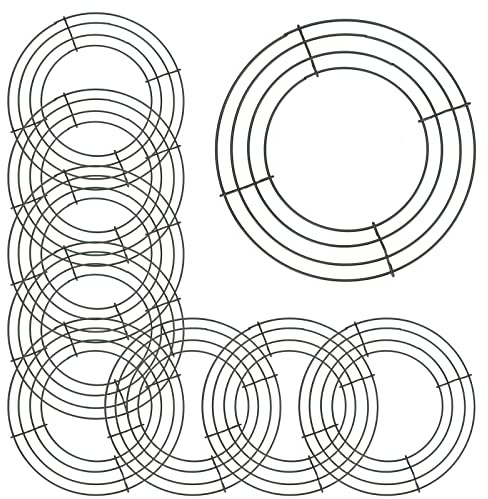 ZEONHAK 10 PCS 8 Inch Wreath Frame Ring, 20cm Wire Wreath Frame, Wreath Making Rings for Garden Home Decorations