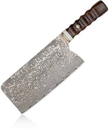 Küchenkompane – Kuwa Nakiri Deluxe Damastmesser | Kochmesser geschmiedet & handgefertigt aus 149 Schichten Damaskus Stahl | ausbalanciert, rostfrei & scharf | Profi Küchenmesser | Designed in Germany