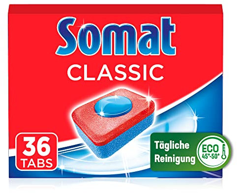 Somat Classic Spülmaschinen Tabs (36 Tabs), Geschirrspül Tabs für eine kraftvolle Reinigung, Spültabs hinterlassen strahlend sauberes Geschirr sogar bei niedrigen Temperaturen