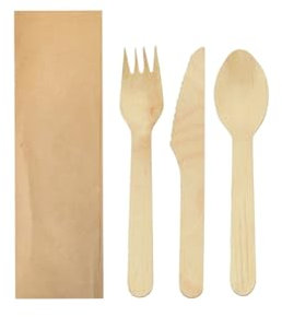 Juego de cubiertos de madera de 160 mm, 100 unidades