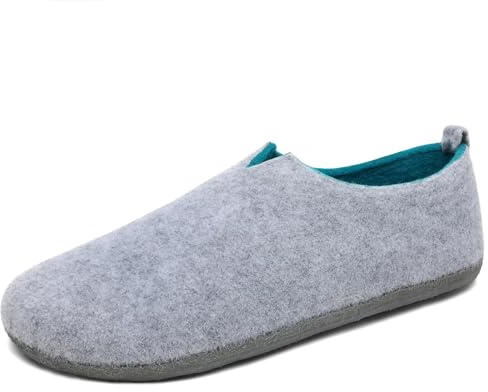 Mishansha Zapatillas Casa Mujer Invierno | Pantuflas Fieltro Cómodas Hombre | Zapatilla de Casa Indoor Cálidas | Zapatillas Fieltro Cerradas Blanco,Gr.41
