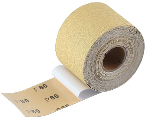 SPEEDWOX 80 Grit Sandpaper Roll Self Adhesive PSA Stickyback Sand Paper 2-3/4 Wide 10 Yard Long Sandpaper Sheets for Automotive & Woodworking Air File Long Board Sanders Metal Plastic Sanding Blocks