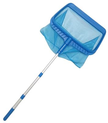 Poolkescher Aluminium Poolreiniger Schwimmbad Laubkescher Fein Rechen Netz Zubehör für Teichbrunnen