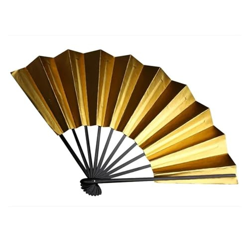 WJLYDM DIY Fan Luxus Modern Dekorative Fächer Faltbar Gold Sommer Chinesischer Stil Design Retro Dekorative Fächer Schwarz Wohnmöbel Xuan Papier und Gold Fächer