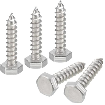 QUARKZMAN Bulloni Viti a Testa Esagonale, 20pz 1/4 x 1-1/4 Acciaio Inossidabile 304 Viti per Legno a Filettatura Parziale
