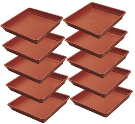 TINEASUR Soucoupe pour Plantes Carrée en Plastique, Lot de 10 Pièces