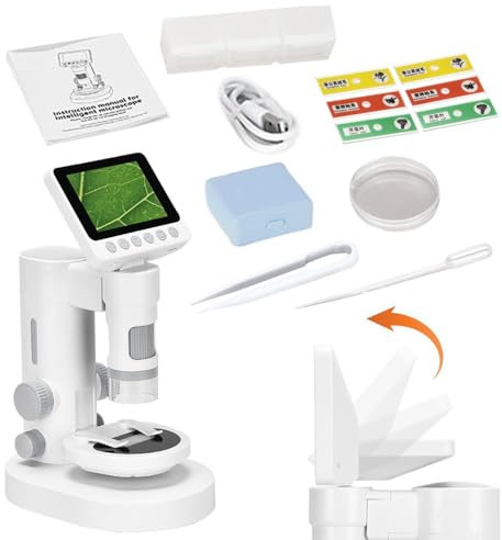 Pocket Microscope Screen, Foldable Microscope Set, Compact Microscope Set, Portable Kids Microscope, Magnification Tool Kit, Educational Science Kit, Kids Educational Microscope, Science Kit Age 8