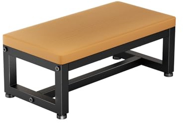 Tritthocker aus Holz für Erwachsene & Kinder, Klohocker 500lbs Tragkraft, Anti-Rutsch Oberfläche & Verstellbare Füße & Abgerundete Ecken, Platzsparend 40x20x15cm für Küche Bad