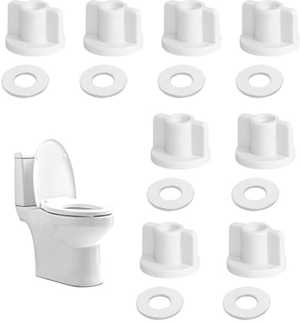 VZU 8 set WC Sitz Rückmuttern Set, Befestigung M6-Gewinde-Schrauben-Set für Toilettensitze, mit Rückenmutter und Unterlegscheiben für einfache Montage und zuverlässige Fixierung