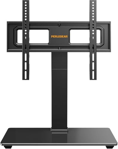 Perlegear TV Ständer für 32–70 Zoll, Universeller Schwenkbarer TV Stand, Höhenverstellbare Tischplatte Fernsehständer mit Neigung, TV Standfuss hält bis zu 40 kg, Max VESA 400x400mm, PGTVS26
