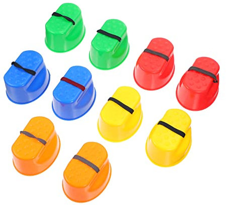 ADOCARN 5paare Kinderstelzen Spielzeug Aus Robustem Kunststoff Farbenfrohes Design Mit Lächelmuster Fördert Balance Und Bewegung Geeignet Für Outdoor-spaß Und Eltern-Junge Mädchen-Training