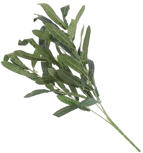 Gatuida Feuille D'olivier Artificielle en Plastique Réaliste à 4 Branches, Taille Portable, Feuille De Simulation d'olive pour Accessoires De Photographie Et Fournitures De Compositions Décoratives