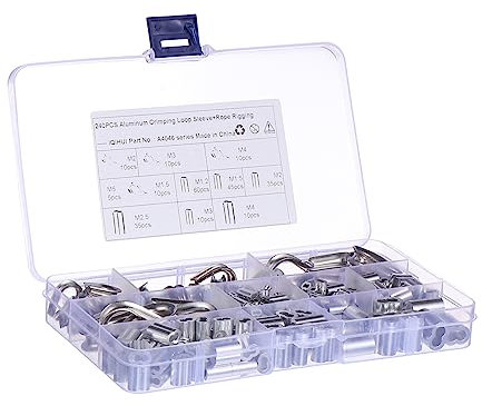 PRETYZOOM Manguitos De Cable De Acero Inoxidable Kit De 240 Piezas Resistentes y Duraderos