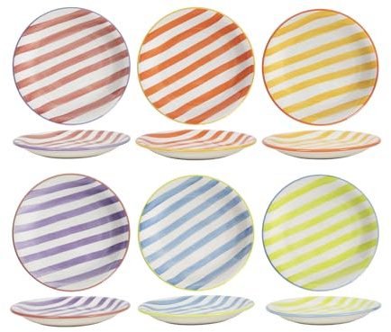 Cookinglife Frühstücksteller Summer Vibes, 6 Stück, Ø 19 cm, Steingut, spülmaschinen- und mikrowellengeeignet