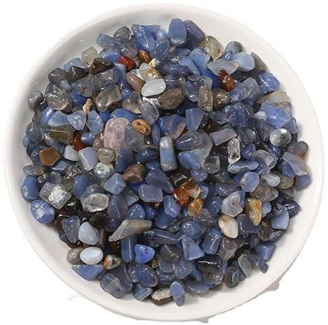 QCKNKMGG Pierre Originale pour Aquarium, Gravier d'agate Bleue for Aquarium, Pot de Fleurs et décoration d'aromathérapie - Bleu, Plusieurs Tailles(3-5mm1000g)