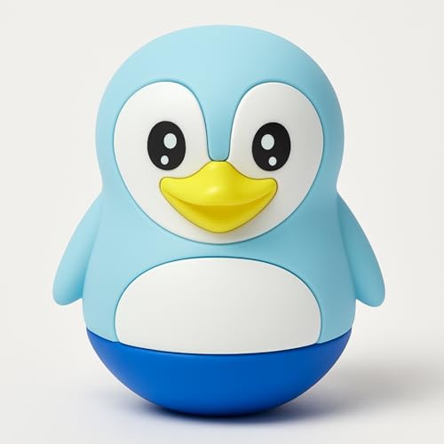 TensCare Digi Pinguin - Termometro da bagno e giocattolo da bagno, LCD con spia LED rossa, senza BPA, morbido silicone, batteria durevole, per neonati e bambini