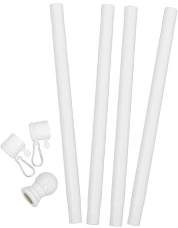 1 Set Pennone Rotante Asta Bandiera Antiruggine Palo Della Bandiera Del Portico Palo Della Da Giardino Asta Della Girevole a 360° Acciaio Inossidabile Bianca