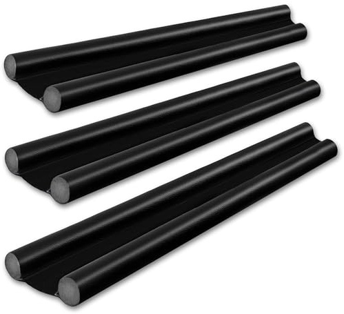 Gucass Boudin de Porte Isolant Lot de 3, Bas de Porte Isolant en cuir PU et mousse EPE, Ajustable jusqu'à 96 cm, idéal pour Isolation Porte d'entrée, Boudin de porte d'entrée pratique et élégant, Noir