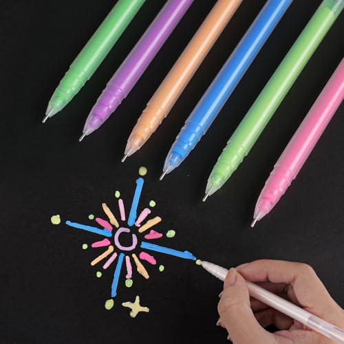 SMOOTHERPRO Farbige Gelstifte für Schwarzes Papier Highlight Stifte 0,5 mm | 6 Stück