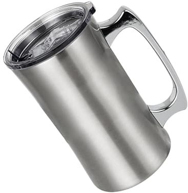 LLINthy Vasos de cerveza de acero inoxidable aislados al vacío de 600 ml, tazas térmicas con tapa de sellado para café, bebida caliente, bebida fría, juego de tazas de cerveza aisladas para hombres