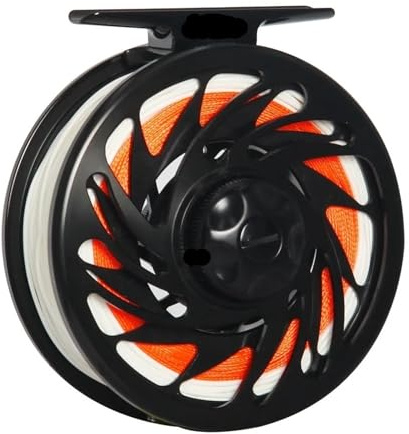 Metall Fliegenrolle 3/4/5/6/7/8/9/10WT Fliegenrollen-Kombination mit Schnur-Kombination, große Fliegenfischrolle aus Aluminium, WF Fliegenschnur, Backing Line, konisches Vorfach(78combo)