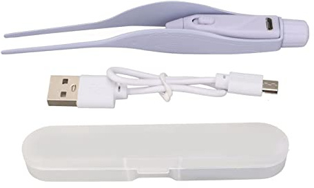 Pinzette per la pulizia delle orecchie Strumento di pulizia per la rimozione del cerume arrotondato antiscivolo con ricarica USB con luce per bambini