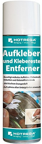 HOTREGA Aufkleber- & Klebereste-Entferner 300ml | Etikettenlöser | Spezialreiniger für Glas, Holz, Metall, Stein & Kunststoff | Entfernt Teer, Fett, Öl oder Ruß | Hinterlässt Frischegefühl