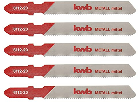 kwb Hojas de sierra de calar para metal 611225 (media, HSS, broca, T118A) y para Einhell RT-JS 85
