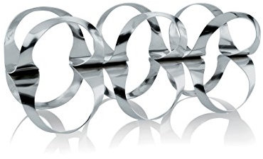 Alessi Schleifenband Flaschenregal, Edelstahl, Silber, 3 x 16 x 4.5 cm