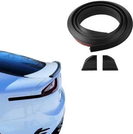 DuDuZui Auto Heck Spoiler, 1,5m/4.9ft Universal Auto Gummi Streifen Bar Spoiler Tailfin Tail Fin Rear Wing Heckklappe Schrägheck für Die Beliebtesten Autos | 1.5M Auto Heckspoiler Dachlippe Kit Auto Cool Dekoration Universal Stanzfrei Fahrzeug Außen Zubehör mit 2 Endkappe