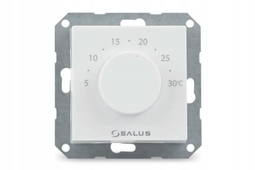 Salus 9019459005 Combination Room Thermostat Electronic 230 V / 0.5 A with Central Plate 55 x 55 mm Pure White