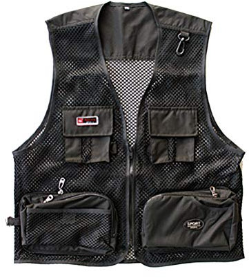 Daoba Herren Mesh Multifunktionsweste Summer Outdoor Sport Weste mit Vielen Taschen für Angeln Jagd Camping Safari