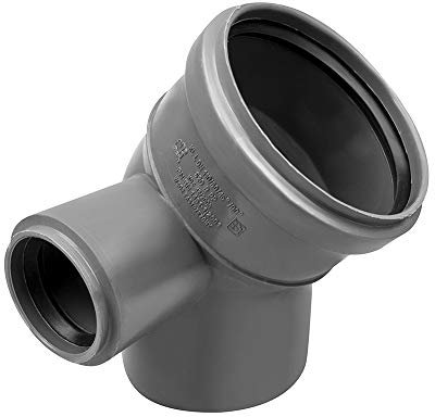 Bogen Kunststoff HT-Rohr Installation Abwasser 110 x 50 mm 45° 90° Grau NEU (45° Links)