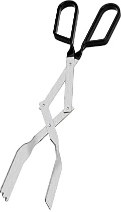 only fire BBQ Grilling Tong - Extra Long Scissor Tongs with PVC Handle for Outdoor Grill & Kitchen,Great Cooking Accessories for Charcoal, Gas Grills & Smoker,18 Inch, Aluminum