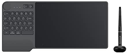 Grafiktabletts Digitales Zeichentablett OSU Game Keydial Batterieloser Stift Drahtlose Grafiktabletts mit Tastatur