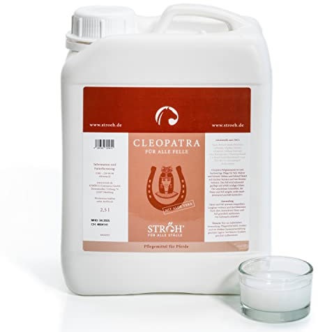 STRÖH Cleopatra Mähnenspray für Pferde (2,5l Kanister) • Fellpflege für Fell, Mähne & Schweif • Fellglanzspray für Pferde • Schweifspray Pferd