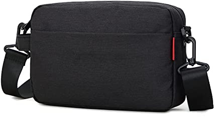 Pawleso herrar axelväska ledig bröstfickor medelstor axelväska män messengerväska, nylon vattentät hållbar liten fyrkantig väska, svart, L26 * W5 * H16cm, Utility
