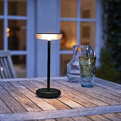 Northpoint LED Design Akku Tischlampe Slim dimmbar für Innen und Außen mit 1800 mAh Akku (schwarz)