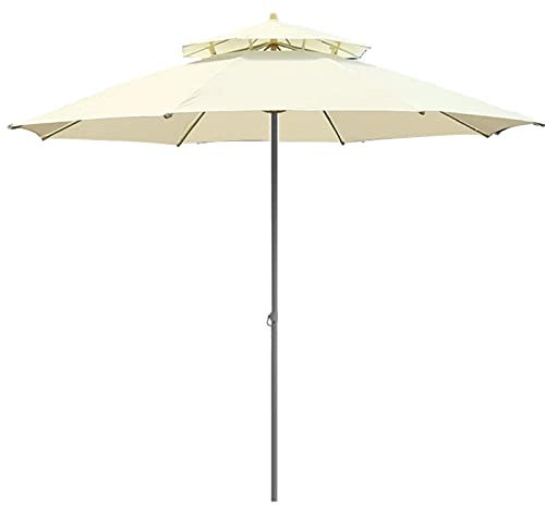 VIROYA Parasol Parasol de Plage Parasol de Jardin Parasol, Parasol Double Top, Parapluie Rond, Amovible, pour Extérieur, Plage, Cour, Terrasse Pare-Soleil (Beige) Good