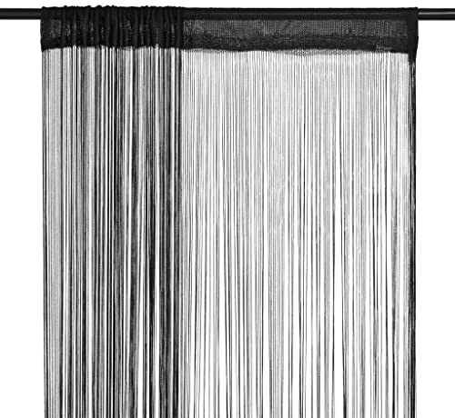 INLIFE 132401 - Cortinas de hilo (2 unidades, 140 x 250 cm, 0,72 kg), color negro