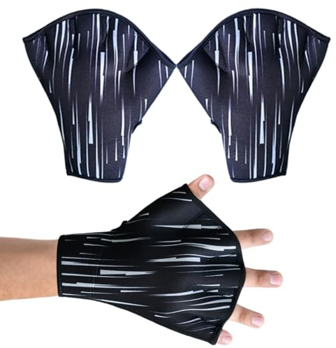 EFAH SPORTS Swimming Gloves Aquatic Swim Training Glove Neoprene Webbed Fitness and Water Aerobics Resistance Gloves for Men Women Children (Grey XX-Small)