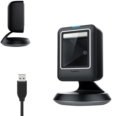 HDWR HD-S63 Barcode-Scanner QR 1D 2D, USB, Auto-Sense, IP54, Display-Scan | Multi-OS, Plug and Play, automatischer Sensor, staubgeschützt, liest Codes vom Handy-Display