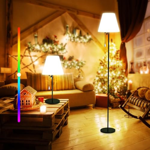 Lixada Lampadaire solaire extérieur, capteur lumière, intensité variable, blanc chaud, RVB, IP65 étanche, recharge USB, intérieur, terrasse, jardin