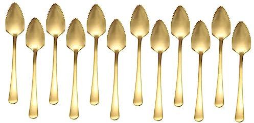 MAGICLULU 12 Stück 304 ice cream scoop kaffelöffel kaffeemesslöffel Eiscremelöffel Espressolöffel Grapefruit-Löffel Obstlöffel Dessertlöffel matt Buttermesser Rührlöffel Eisportionierer
