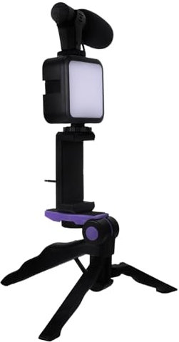 Uonlytech 1satz Fotografie-stativ Mit Fülllicht Und Mikrofon Für Handy Für Interviews Live- Fotografie Und Videoaufnahmen Tragbar Und Vielseitig Einsetzbar Für Innen Und Außen