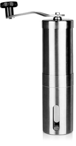 Molinillo de café manual, molino cónico de grano entero, acero inoxidable cepillado (1 unidad)