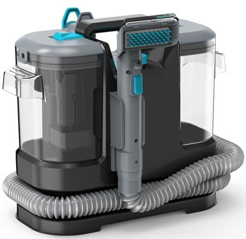 T/F Schwarz/Blau, 450 W Teppichreiniger, Maschinen mit Handbürste, entfernt verschüttete Flüssigkeiten, Flecken und Haustier-Unordnung, extra breites Reinigungswerkzeug, perfekt für Zuhause und Auto,