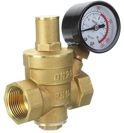 Druckminderer Wasser Einstellbares Wasserreduzierventil mit Manometer DN20 3/4 Zoll Messing Haushaltswasserdruckminderer-Ablassventile