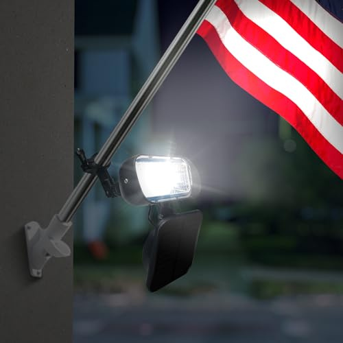 Solar Flag Light House Mounted Flagpole Solar Light Fits 1” to 1 ¼” in Dia FlagPoles Brightest 4 LED Flag Lights Outdoor Waterproof Dusk to Dawn