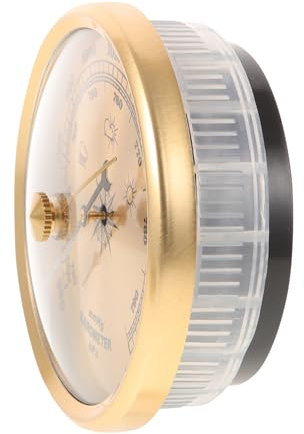 BESPORTBLE Barometer Druck Vakuum Manometer Mini-hygrometer-thermometer Digitales Thermometer Bahnhof Digitales Hygrometer Für Humidor Wasserpumpe Für Grundwasserspiegel Sensor Golden Metall